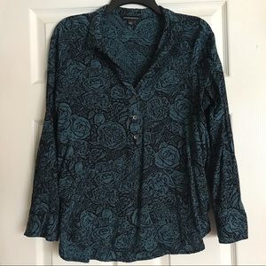 Floral Blue Blouse
